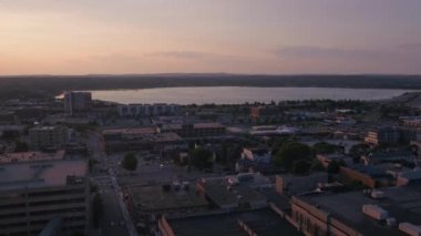 Şehir Portland günbatımı hava video.