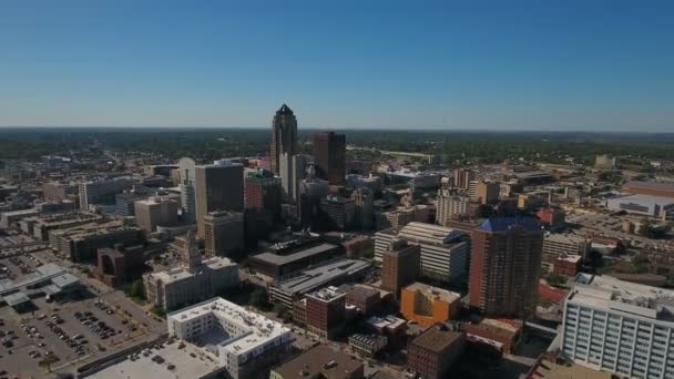 Vídeo Aéreo Cidade Des Moines Iowa — Vídeo de Stock