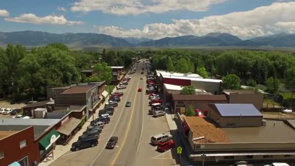 Aerial Montana View Ennis City — Stock Video