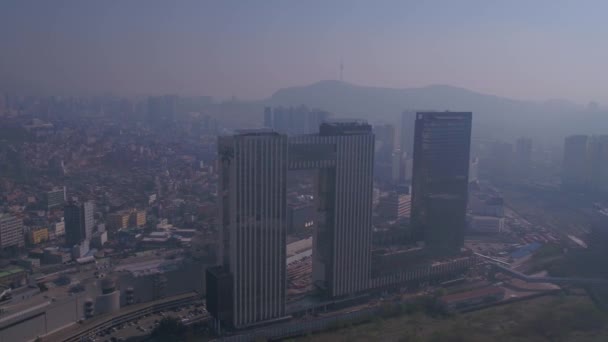 Aerial Video Yongsan Område Seoul Korea — Stockvideo