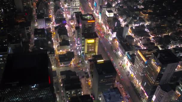 Luftbild Gangnam Distrikt Seoul Der Nacht — Stockvideo