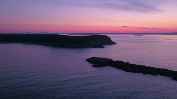 Parque Nacional Maine Acadia Aéreo Nascer Sol — Vídeo de Stock