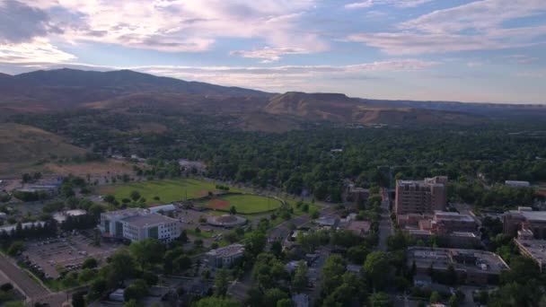 Idaho Aéreo Del Centro Boise Día Soleado — Vídeo de stock