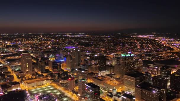 Luftbild Der Innenstadt Von Louis Bei Nacht — Stockvideo