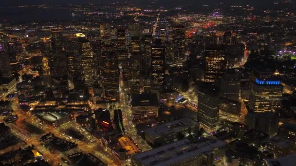 Antenowe Video Centrum Bostonu Nocy — Wideo stockowe