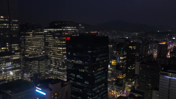 Videoclip Aerian Districtul Gangnam Din Seul Noaptea — Videoclip de stoc