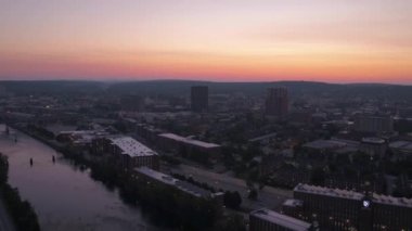 Şehir gündoğumu Manchester hava video.