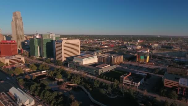 Luchtfoto Video Van Omaha Nebraska — Stockvideo