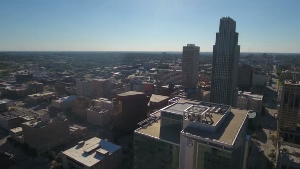 Luchtfoto Video Van Omaha Nebraska — Stockvideo