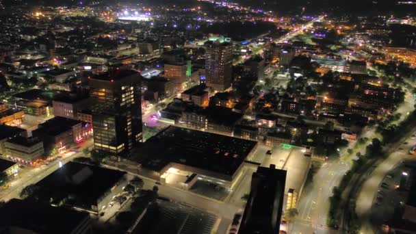 Vidéo Aérienne Centre Ville Manchester Nuit — Video