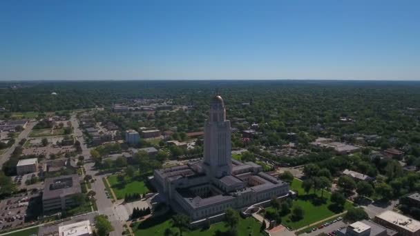 Letecké Video Lincolnu Nebrasce Během Dne — Stock video