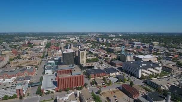 Luchtfoto Video Van Lincoln Nebraska Overdag — Stockvideo