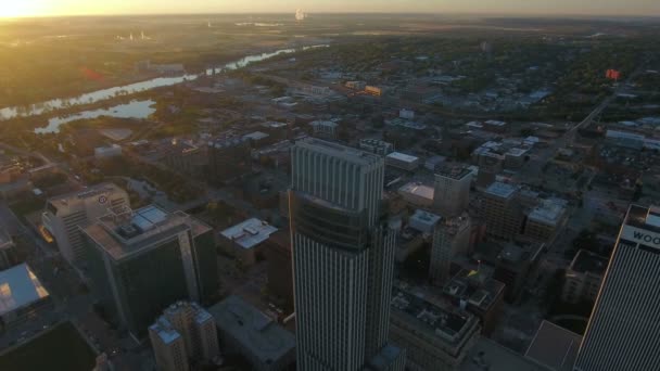 Luchtfoto Video Van Omaha Nebraska — Stockvideo