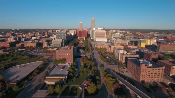 Luchtfoto Video Van Omaha Nebraska — Stockvideo