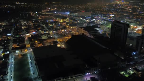 Vídeo Aéreo Del Centro Atlantic City Por Noche — Vídeo de stock