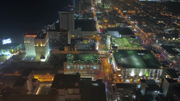 Vidéo Aérienne Centre Ville Atlantic City Nuit — Video
