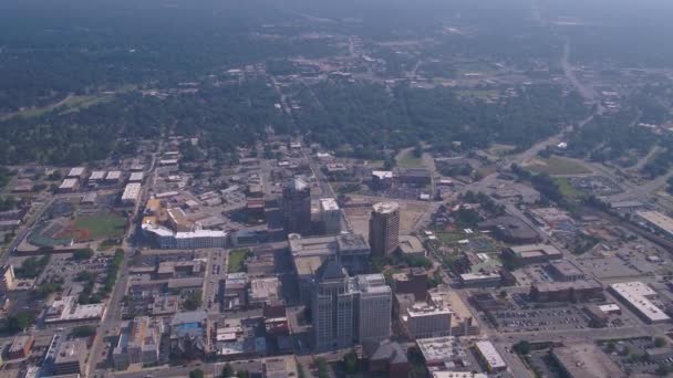 Aerial Video Downtown Greensboro North Carolina Sunny Day — Stock Video