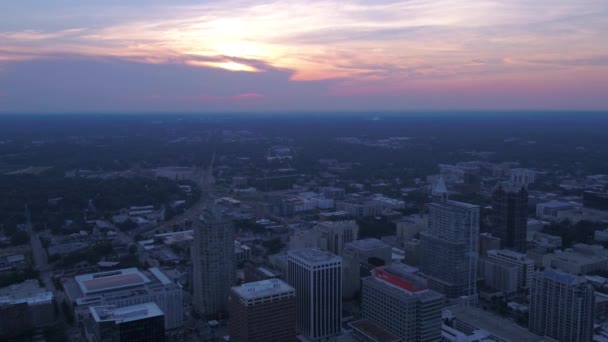 Gün Batımında Raleigh North Carolina Şehrin Havadan Video — Stok video