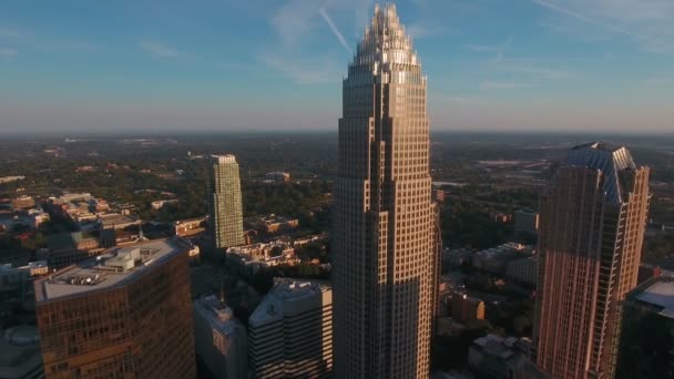 Luchtfoto Video Van Charlotte North Carolina — Stockvideo