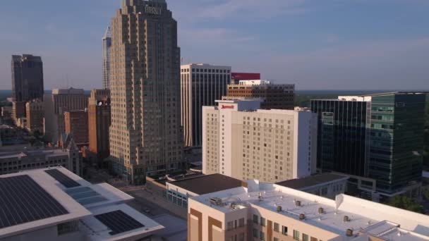 Luftbild Der Innenstadt Von Raleigh Norden Carolinas Einem Sonnigen Tag — Stockvideo