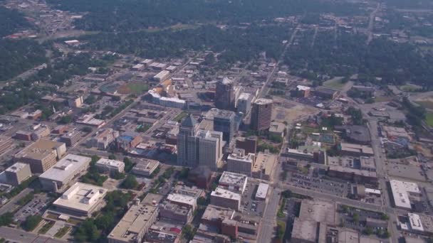 Aerial Video Downtown Greensboro North Carolina Sunny Day — Stock Video