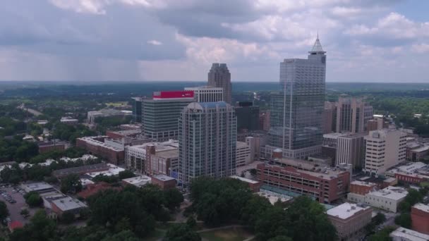 Vídeo Aéreo Centro Raleigh Carolina Norte Dia Ensolarado — Vídeo de Stock