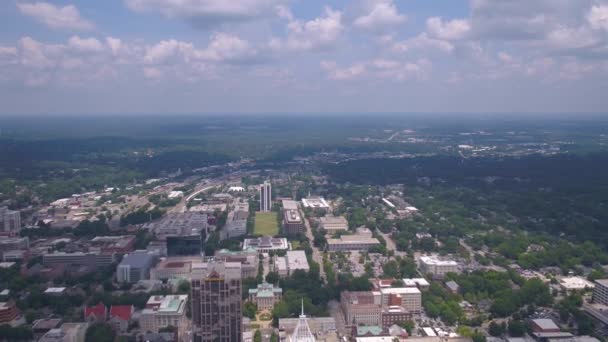 Légi Videó Belvárosában Raleigh Észak Karolinában Egy Napsütéses Napon — Stock videók