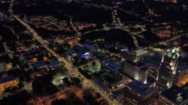 Aerial Video Downtown Raleigh North Carolina Night — Stock Video