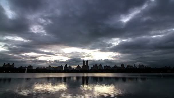 Tempo Pôr Sol Sobre Central Park Nova Iorque — Vídeo de Stock