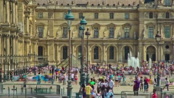 Πάροδο Του Χρόνου Των Ανθρώπων Που Περπατούν Γύρω Στο Παρίσι — Αρχείο Βίντεο