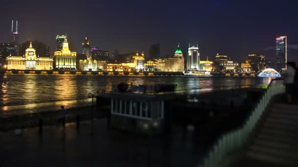 Временной Интервал Набережной Шанхае — стоковое видео