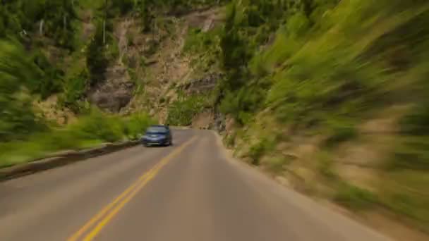 Tiempo Conducción Glacier Park Montana — Vídeo de stock