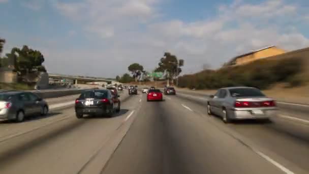 Tempo Condução Lapso Los Angeles Califórnia Nas Auto Estradas — Vídeo de Stock