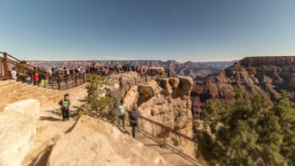 Time Lapse People Looking Grand Canyon South Rim — Stock Video