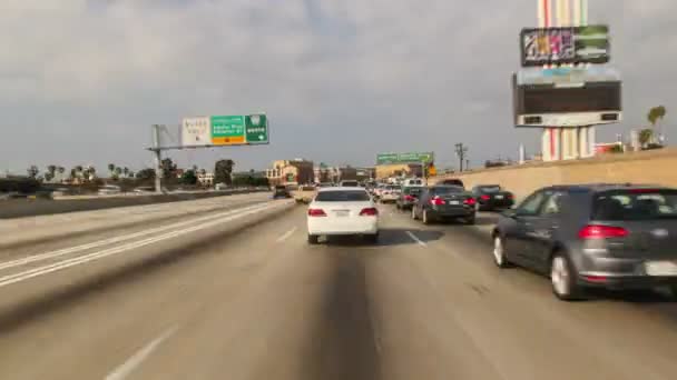 Kör Tid Förflutit Los Angeles Kalifornien Motorvägarna — Stockvideo