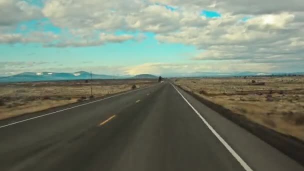 Время Пути Высокогорной Пустыне Орегона — стоковое видео