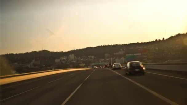 Tiempo Conducción Caducado Portland Oregon Compilaciones Puente — Vídeo de stock