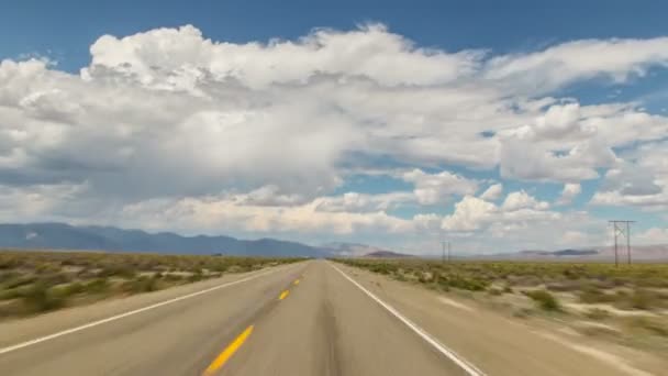 Tiempo Conducción Desierto Nevada — Vídeos de Stock