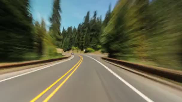 Caducidad Del Tiempo Conducción Bosque Nacional Hood — Vídeo de stock