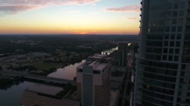Austin Texas şehrin havadan video