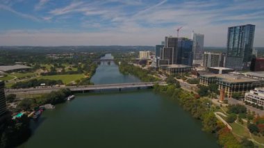 Austin Texas şehrin havadan video
