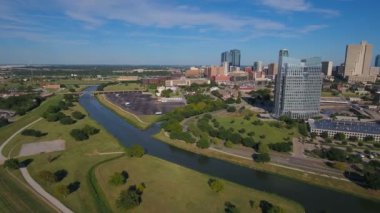 Şehir Merkezi Fort Worth şehir Texas hava video.