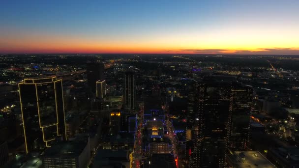 Vídeo Aéreo Centro Fort Worth Cidade Texas — Vídeo de Stock