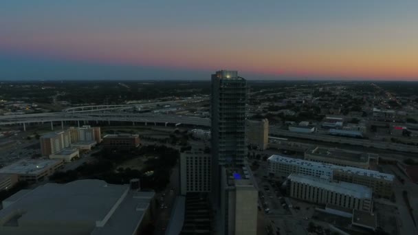 Video Aéreo Del Centro Ciudad Fort Worth Texas — Vídeos de Stock