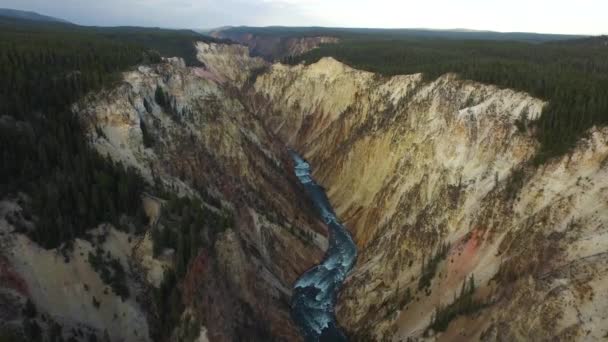 Luchtfoto Wyoming Van Yellowstone National Park — Stockvideo