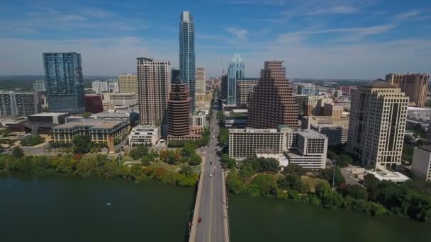 Luchtfoto Video Van Downtown Austin Texas — Stockvideo