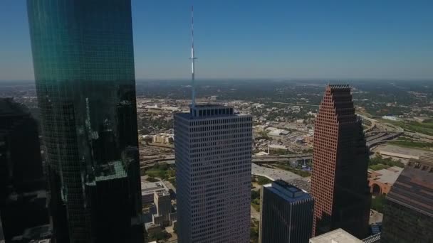 Video Aereo Del Centro Houston Texas — Video Stock