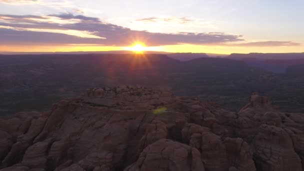 Aerial Video Arches National Park Utah Vacker Solig Dag — Stockvideo