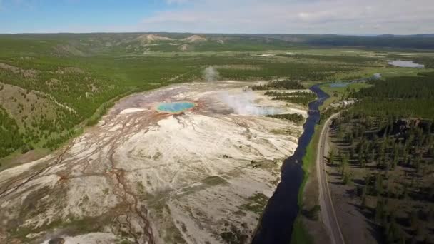 Aerial Wyoming Yellowstone National Park — Stock Video