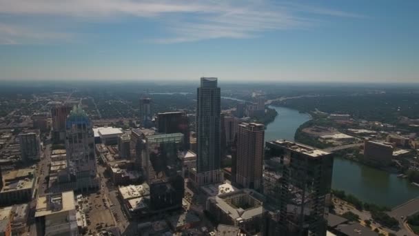 Aerial Video Downtown Austin Texas — Stockvideo